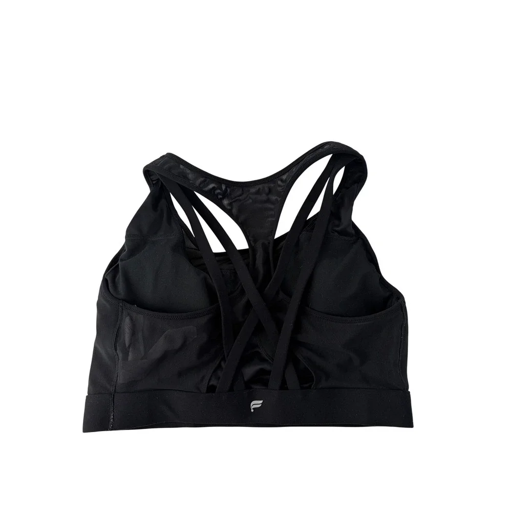 Fabletics Principal High Impact Sports Bra XXL/1X Strappy Back Activewear Black